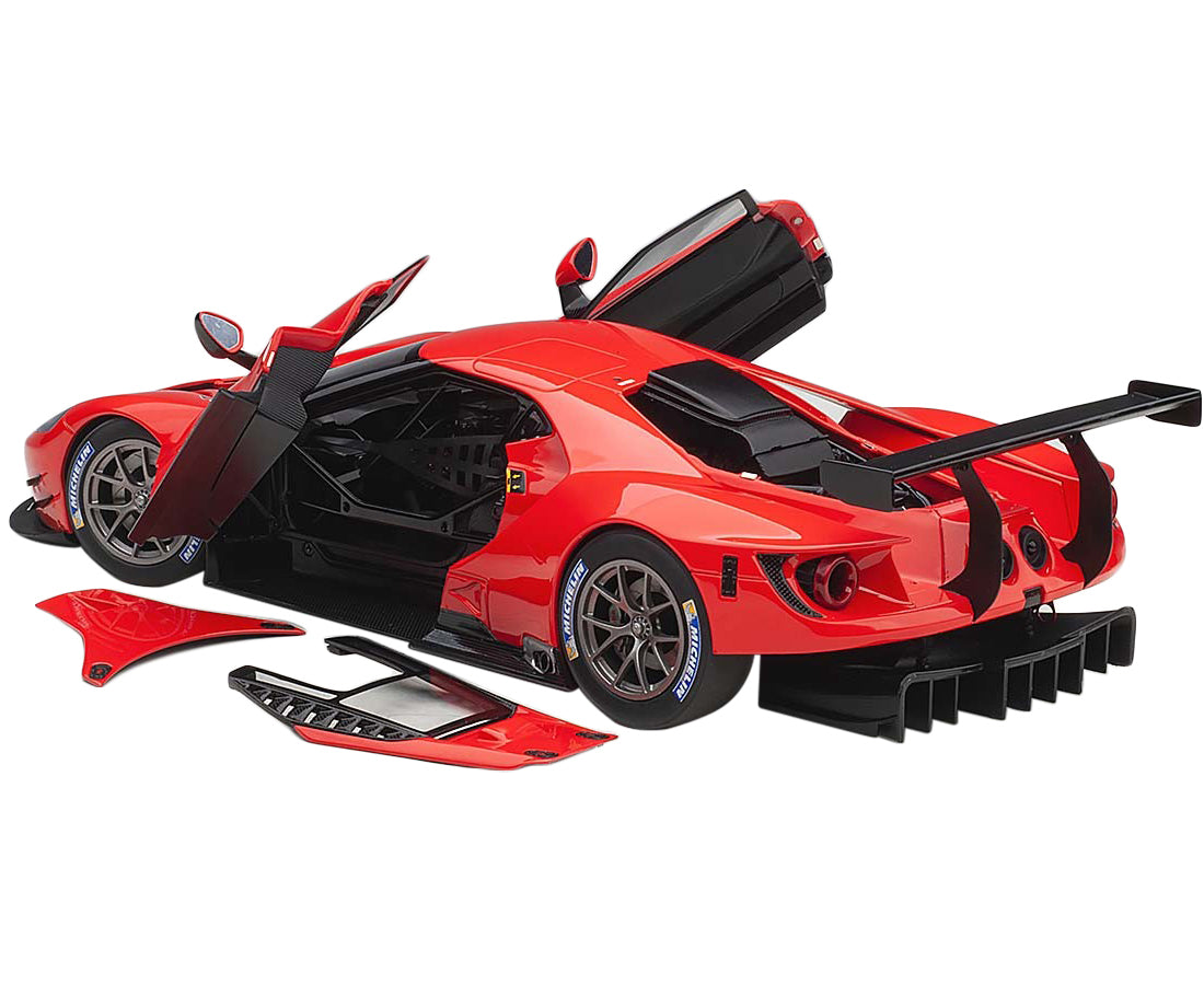 Ford Gt Le Mans Plain Color Version Red 1/18 Model Car By Autoart