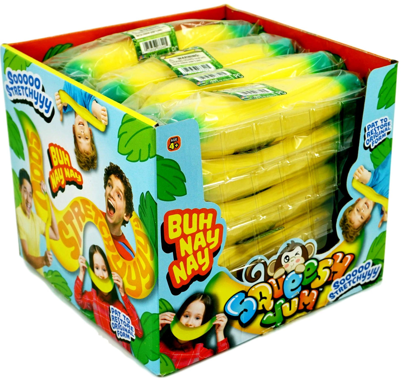 Ja-Ru Squeesh Yum Stretchy Banana Party Pack (20 Units) Stress Squeeze Relief Toys | Fruit Fidget Toy For Kids And Adults. Autis