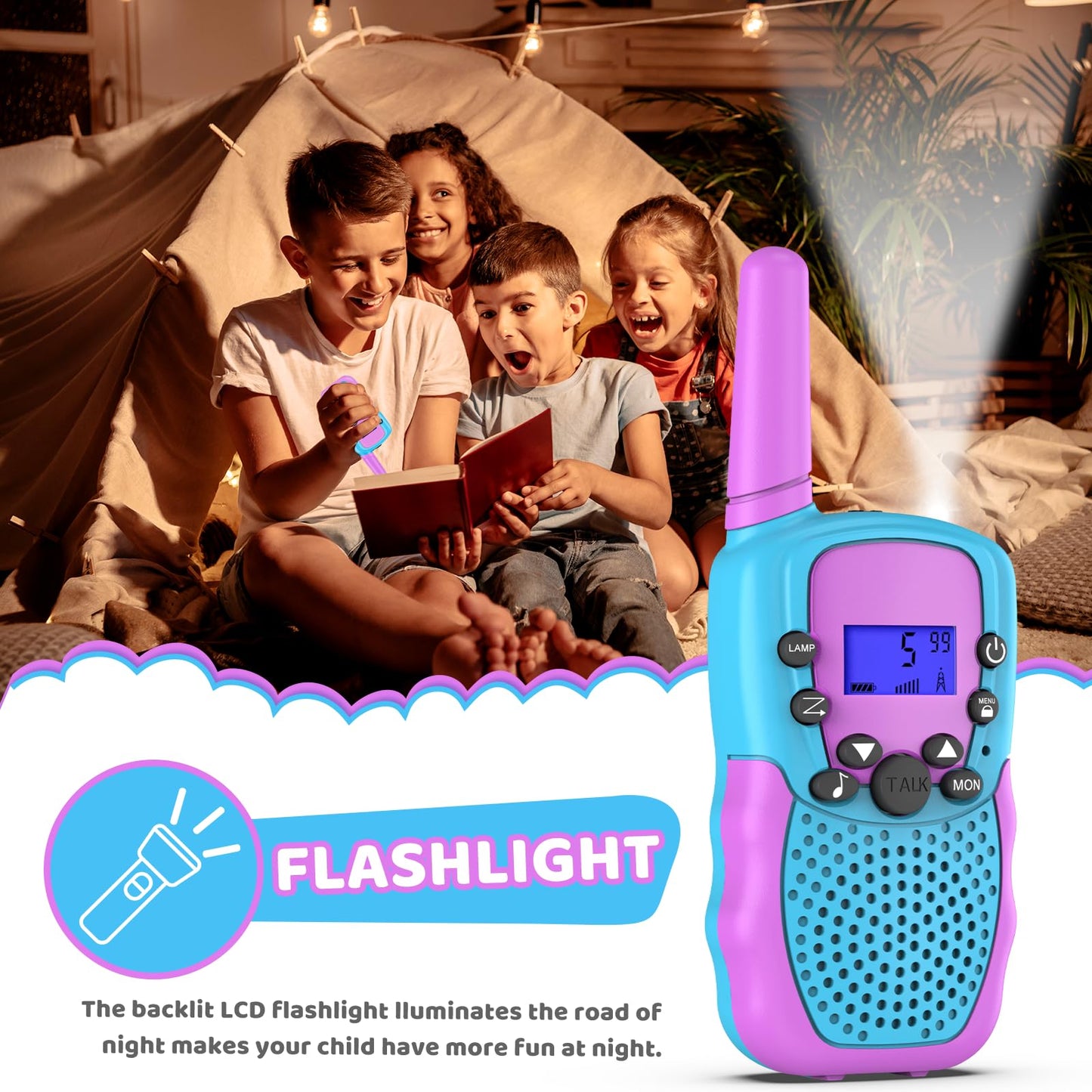 Selieve Outdoor Toys For Kids Ages 4-8, Walkie Talkies For Children Long Distance 22 Channels 2 Way Radio Interactive Toys Birth