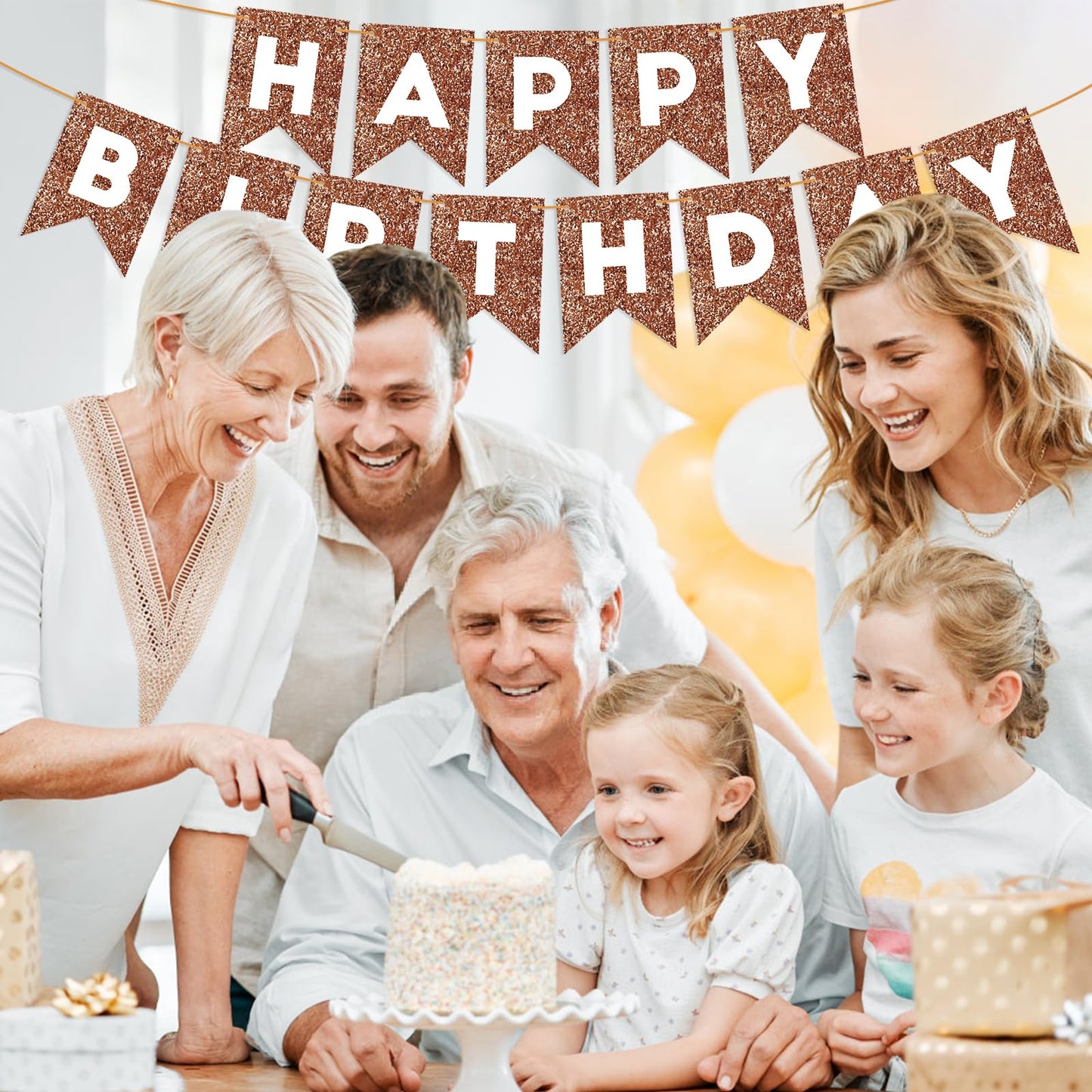 Brown Glitter Happy Birthday Banner Birthday Sign For Backdrop Brown Birthday Party Decorations For Boys Girls Happy Birthday Garland Bunting Banner Kids Adults Party Supplies