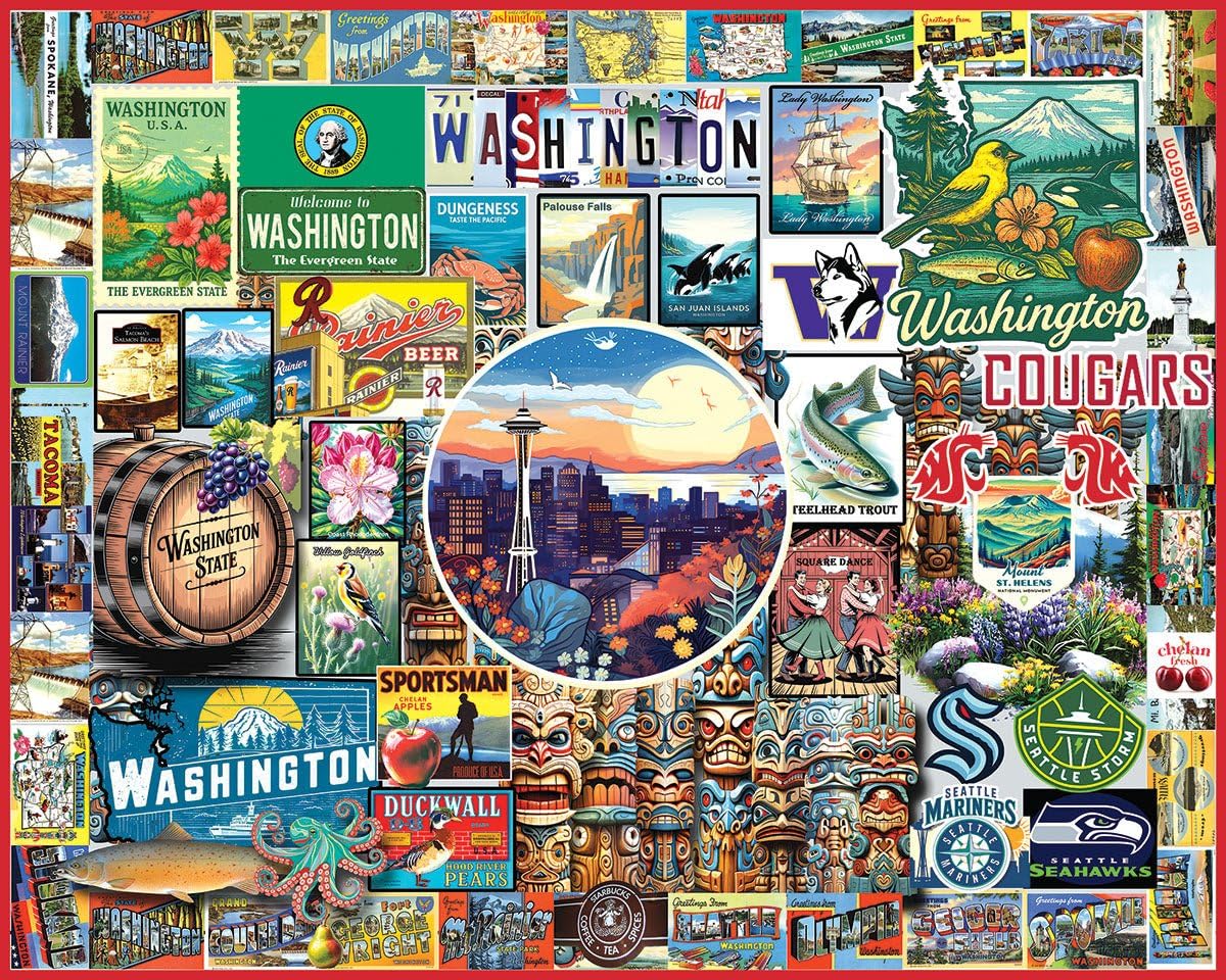 White Mountain I Love Washington 1000 Pieces Jigsaw Puzzle for Adults and Families