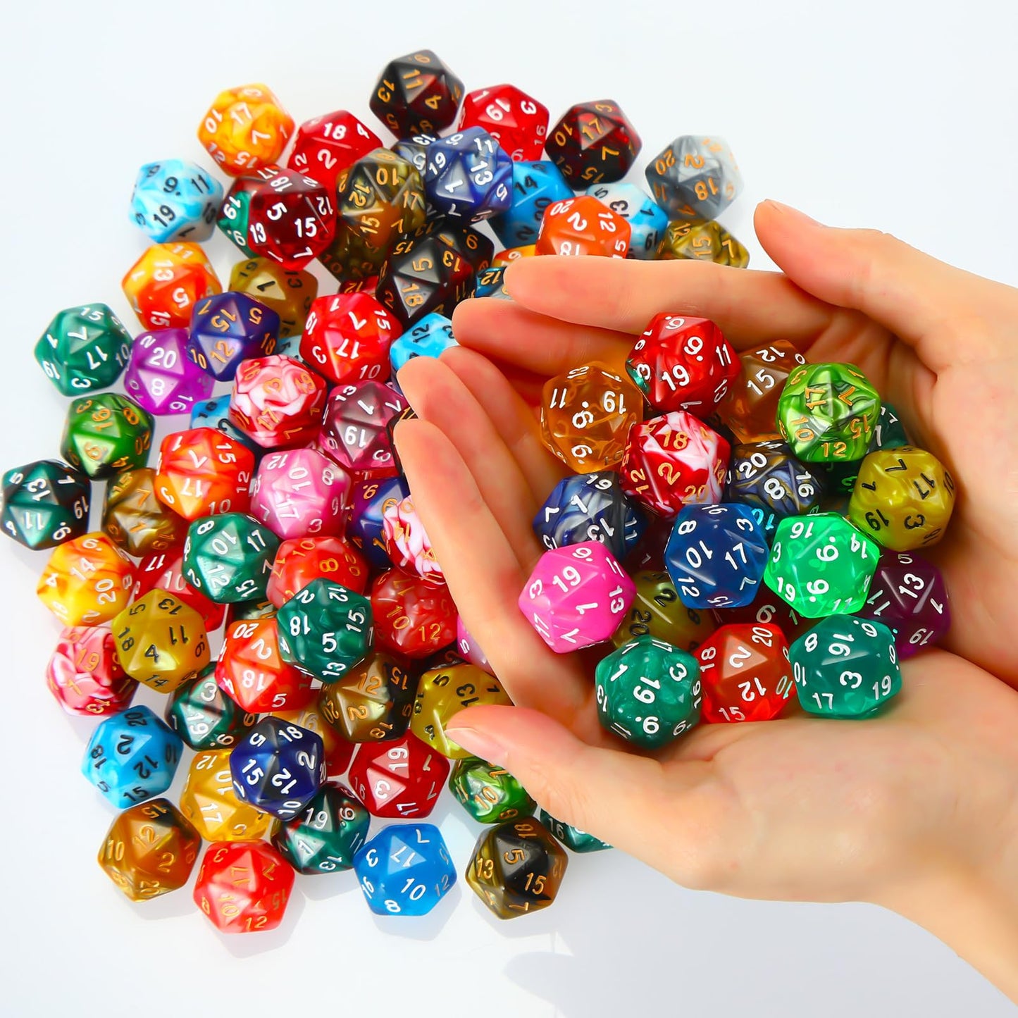 Skylety 200 Pieces Polyhedral Dice Sets with Black Pouch Compatible with RPG MTG Tabletop Role Playing Table Games Multi Colored