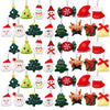 Libima 60 Pcs Christmas Mini Stuffed Animals Christmas Plush Keychain Santa Claus Tree Santa Hat Elk Bells Snowmen Hanging Plush