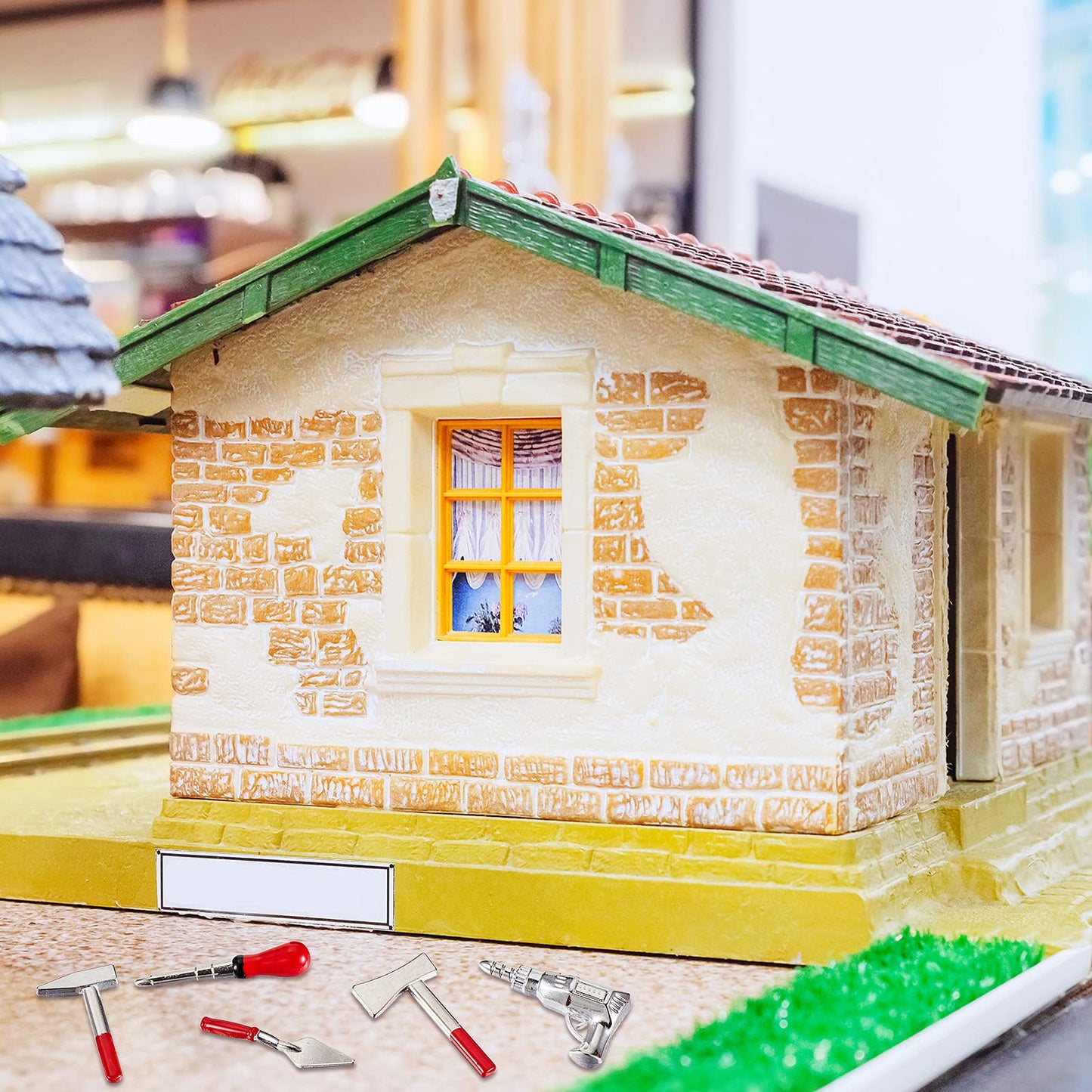 10 Pieces Mini Dollhouse Tool Set Mini Doll House Repair Multi Tool Include A Red Tin Box, 4 Outdoor Tools And 5 Repair Tools, Funny Mini Party Dollhouse Decoration Accessories