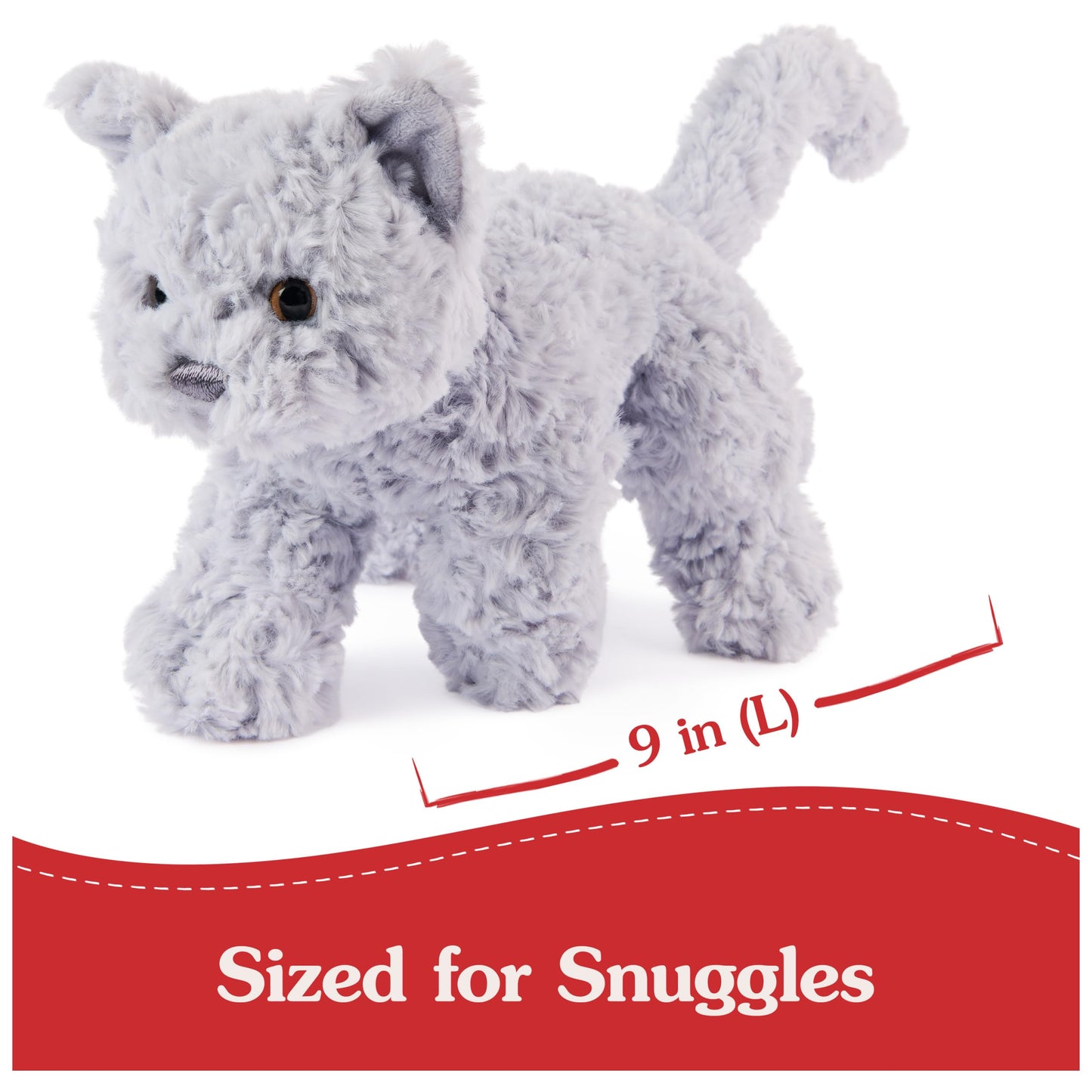 Gund Bootsie English Blue Kitten Plush Toy, Premium Cat Stuffed Animal For Ages 1 And Up, Gray, 9
