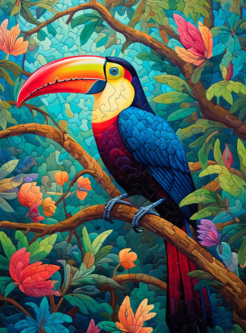 Cross & Glory - Mystical Mosaic: Toucan'S Paradise - 1000 Piece Jigsaw Puzzle For Adults | Vibrant Tropical Forest Art