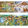 Bits And Pieces – 4-In-1 Multi-Pack 300 Piece Jigsaw Puzzles For Adults – Fun On The Farm By Artist Sandy Rusinko, Completed Puzzle Size: 16' X 20'