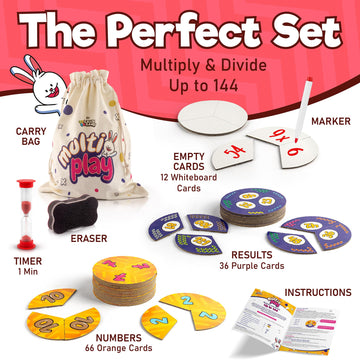 Active Learning Flash Cards - 112 Oversized Cards, Math Card Games, Math Flash Cards, Multiplication Game, Division (Multiply)