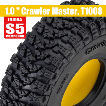 INJORA 1.0 Silicone Rubber Inserts and S5 All Terrain Crawler Tires for TRX4M SCX24 1/18 1/24 RC Crawler Car Upgrade