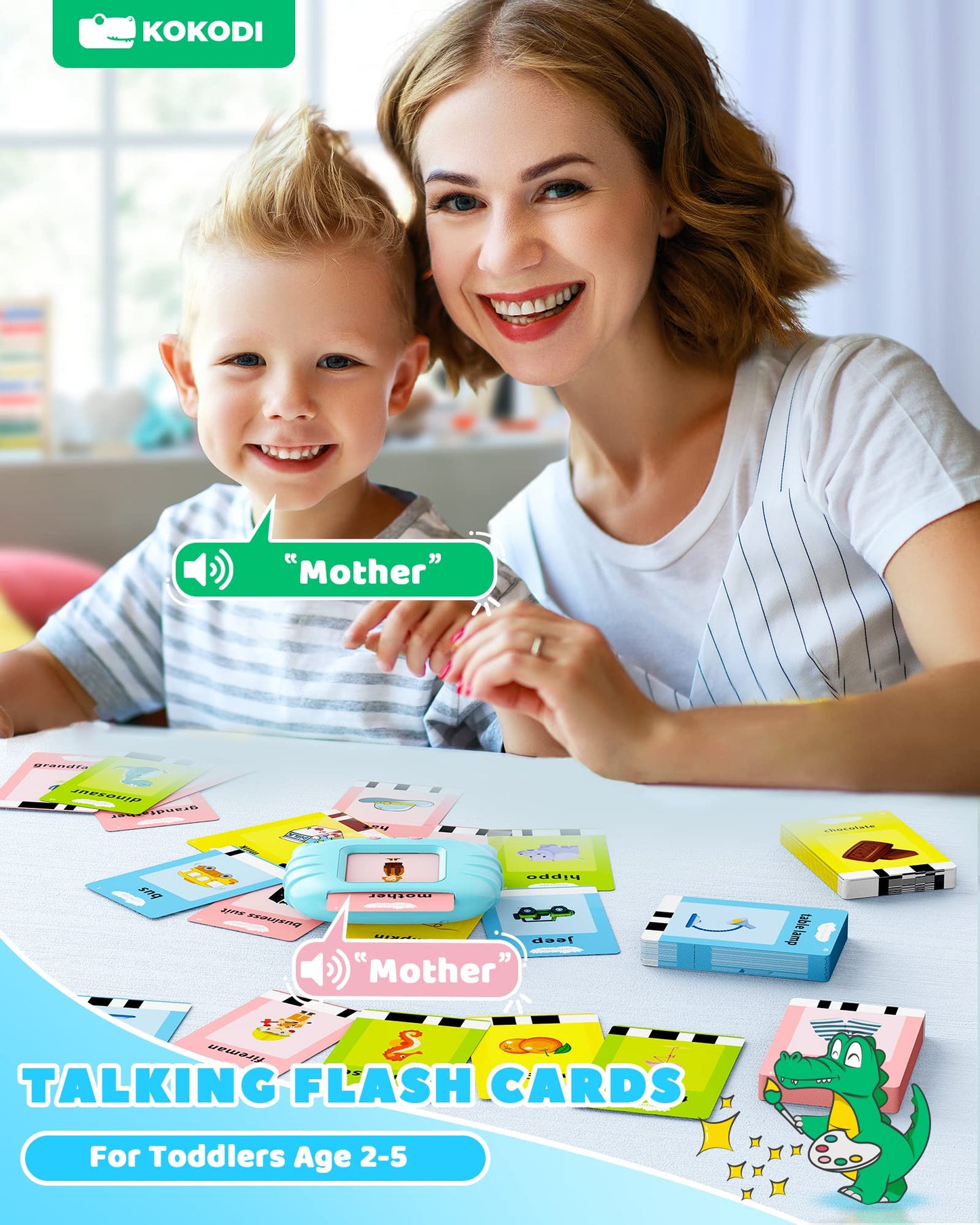 Kokodi Toddler Toys For Boys 2 3 4 5 Year Old Gifts, Speech Therapy Toys, Talking Flash Card 224 Sight Words, Montessori Learning Educational Sensory Toys For Autistic Children Toddler Age 2-5