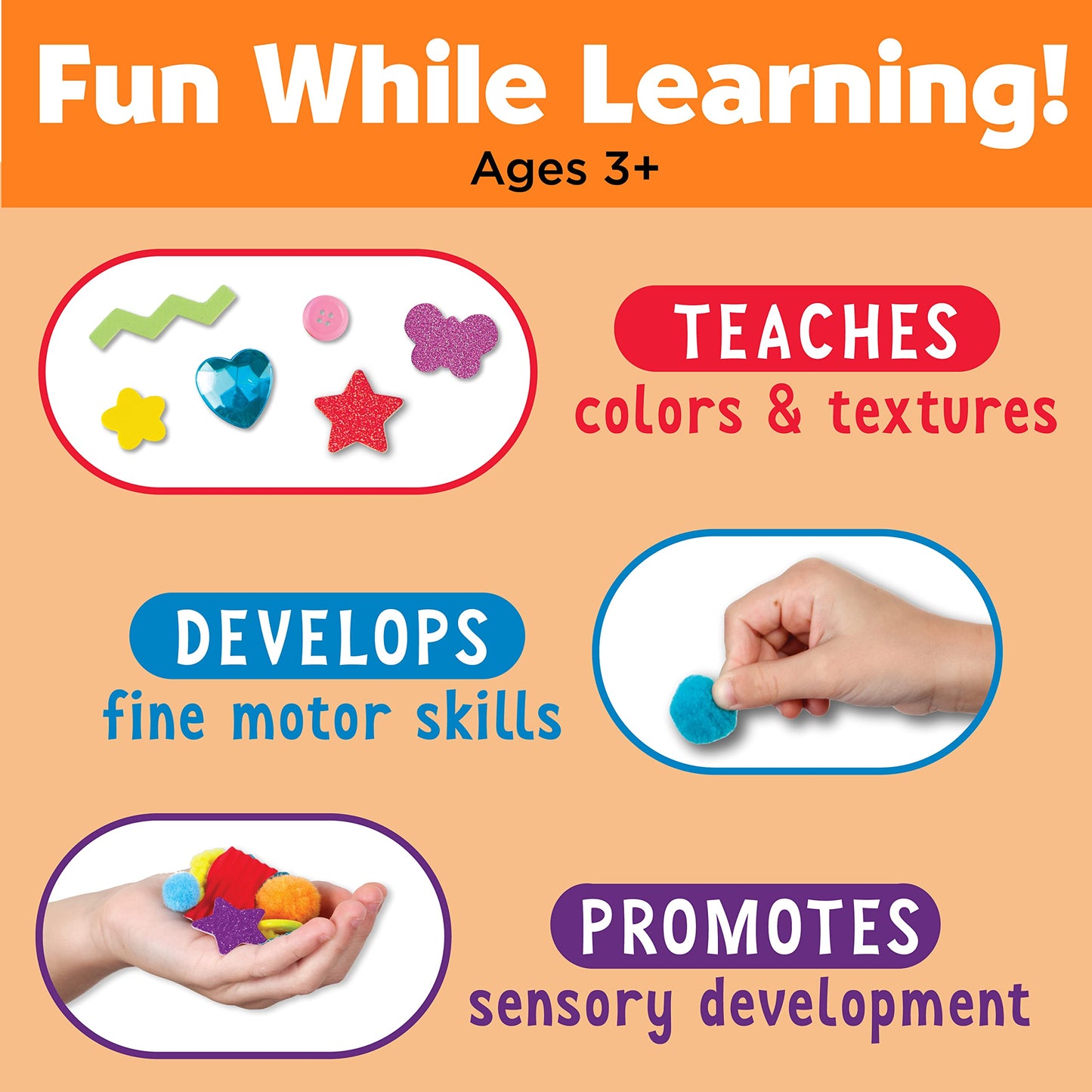 Creativity For Kids Sticky Wall Art: Butterfly - Toddler Sensory Toys, Crafts For Toddlers 3-4+