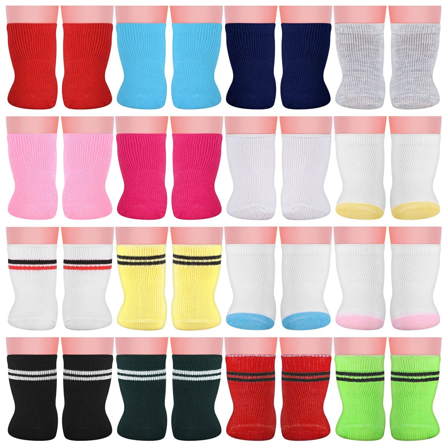 Honoson 16 Pairs Doll Socks For American 18 Inch Doll, Baby Doll Socks 18 Inch Doll Accessories Gifts For Holiday Birthday, Mult