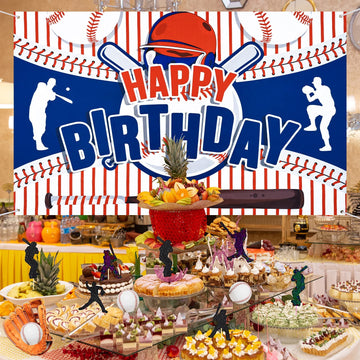 Baseball Party Decorations Baseball Happy Birthday Banner Party Supplies for Boys Kids Teens Large Sport Themed Birthday Banner