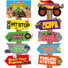 20 Pieces truck Party Sign Truck Checkered Party Supplies Colorful Car Cardboard Cutouts Door Sign Porch Sign truck Party Suppli