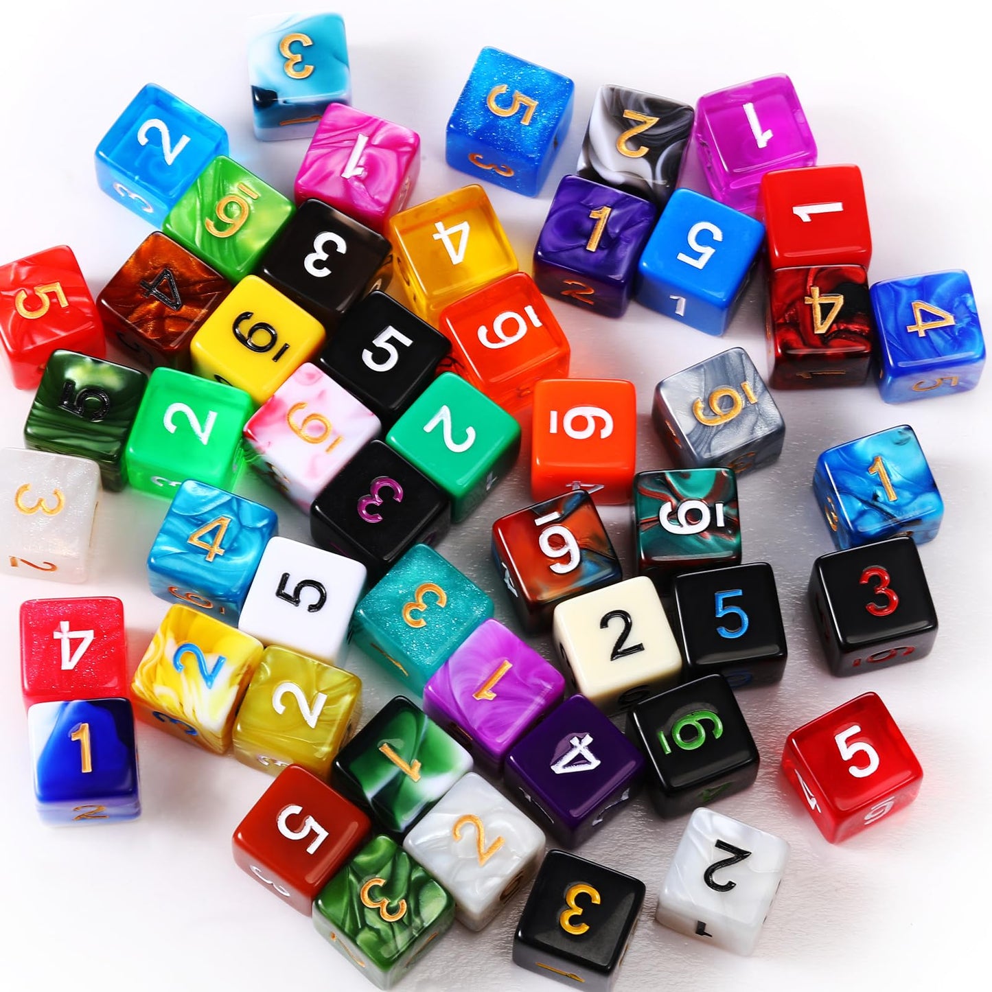 Skylety 100 Pieces Polyhedral Dice Set with Black Pouch Polyhedral Dice Compatible with RPG MTG Table Games Multi Colored Assort