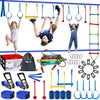 Ninja Line 2X56Ft Ninja Warrior Obstacle Course For Kids, Ninja Slackline With 11 Accessories, Slackline Kit With Pulley, Rope L