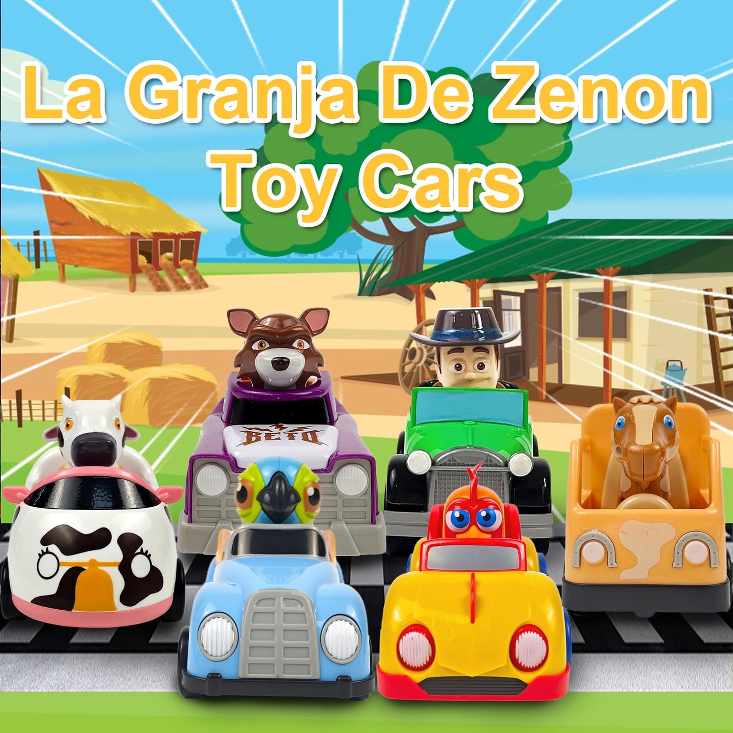 Toymaker La Granja De Zenon Pull Back Cars Lorito Pepe Bird Toys For Toddlers 1-3 Years Old Baby Car Toy Birthday Present For Bo