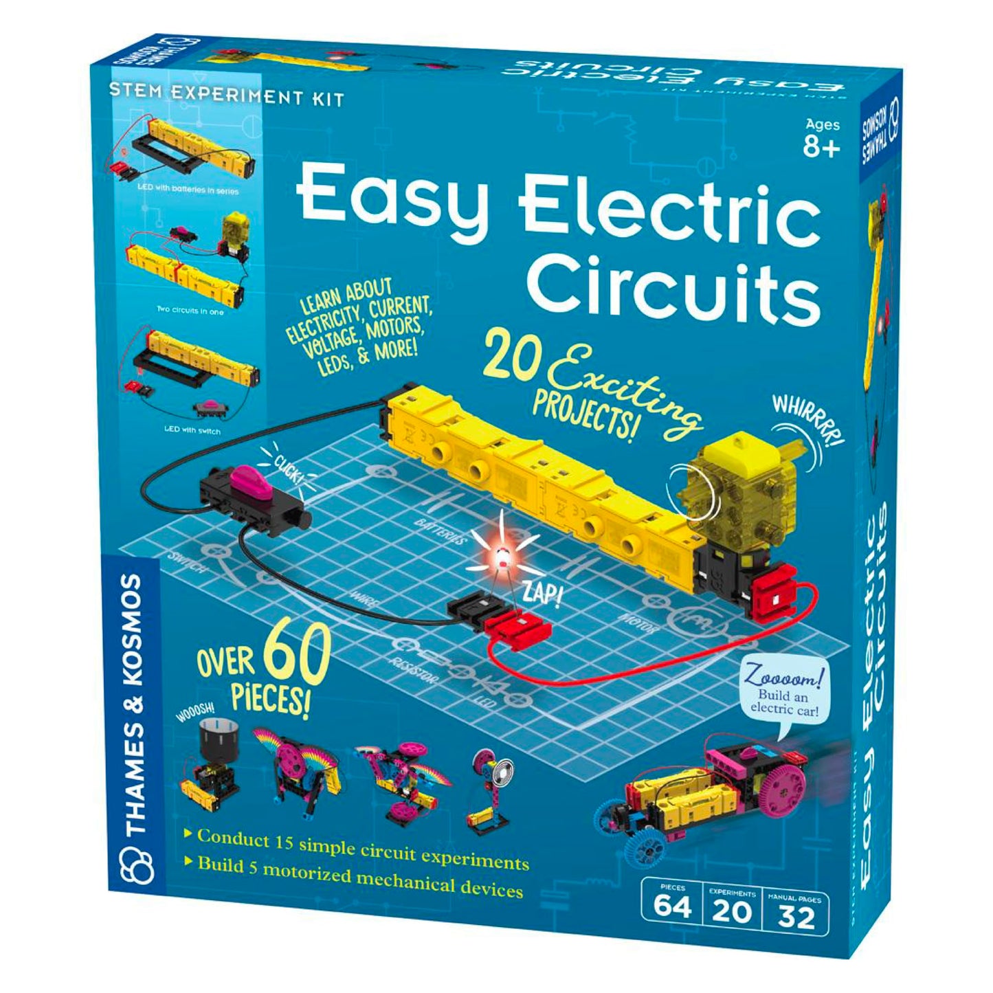 Thames & Kosmos Easy Electric Circuits Stem Kit | Essential Circuitry Set | 15 Experiments, 5 Motorized Models - Electricity, Current, Voltage, Leds & More | Innovative, Easy-To-Use Building System