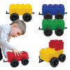 Big Building Blocks - Blocks And Wheels - Toddlers And Kids Ages 4-8 - Large Indoor Outdoor Games - 5 Pc Wheel Set