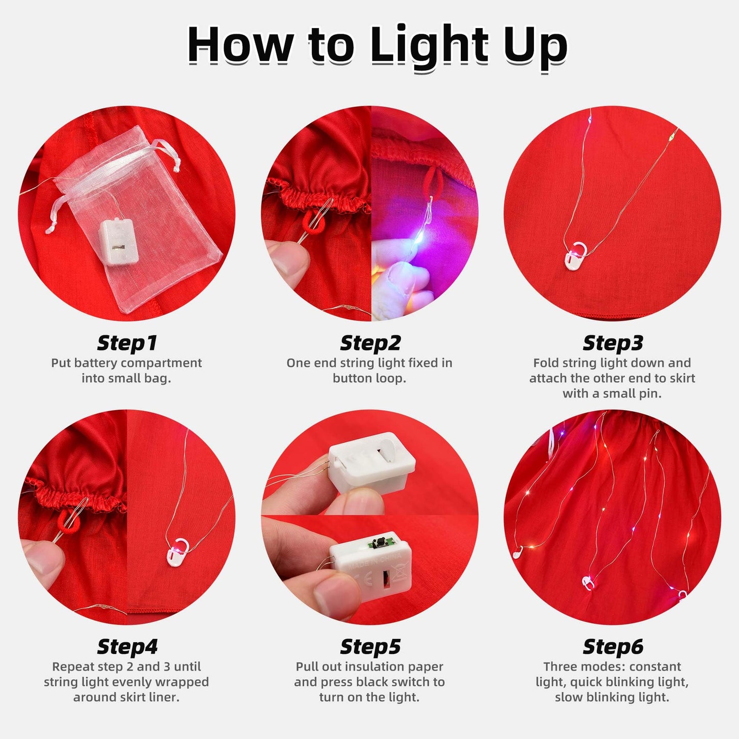 Uplus ME Light Up Princess Dress Girls Elsa Costume Dress Kids Halloween Birthday Christmas Party Dress Up Outfit (5-6Y/130)