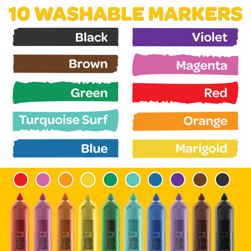 Crayola 10CT SUPERCLICKS Retractable Markers, Multicolor, Plastic, Gift for Kids, Arts & Crafts, Model 588189
