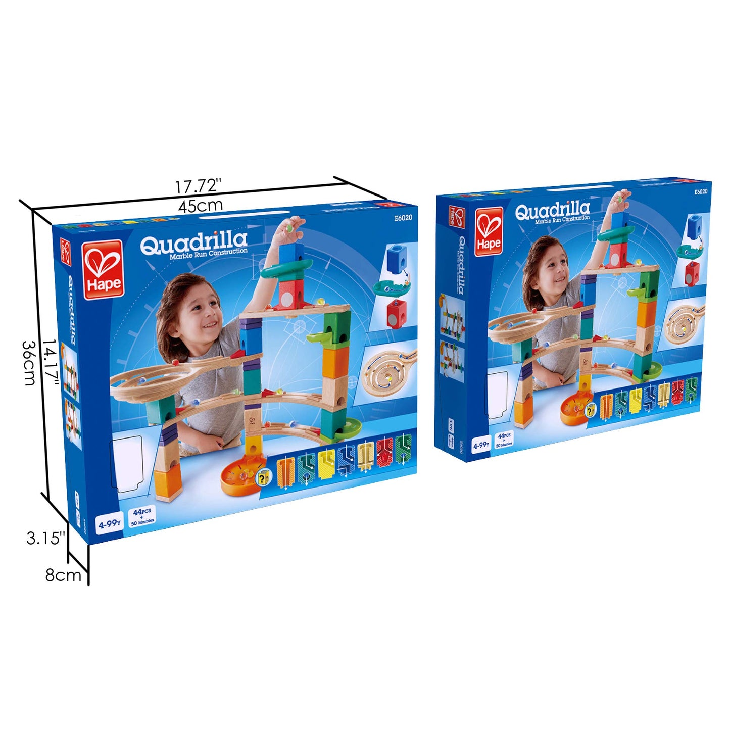 Hape Quadrilla Cliffhanger Wooden Marble Run Blocks | Marble Maze Run Set, Early Educational Stem Development Building Toys For