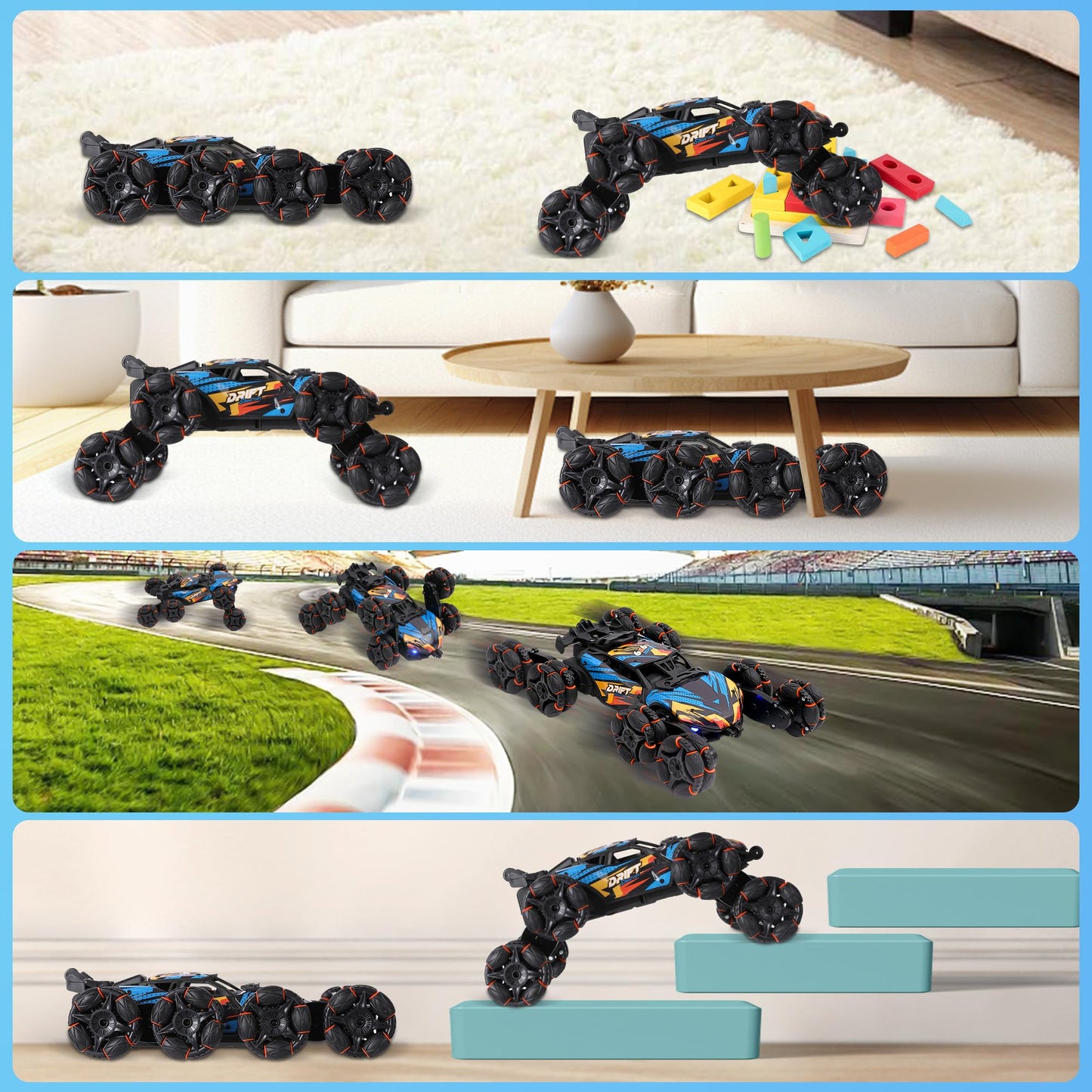 RC Stunt Car for Kids, 8Wd Gesture Sensing Stunt Rc Cars Toys for Boys Age 8-13, 2.4Ghz Hand Remote Control Car with Lights Musi