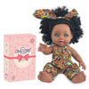 Nice2you 10" Black Baby Doll - Realistic Vinyl Doll with Curly Hair, Aged 2-6, African American Girl Toy, Model Nice2you-BD-1