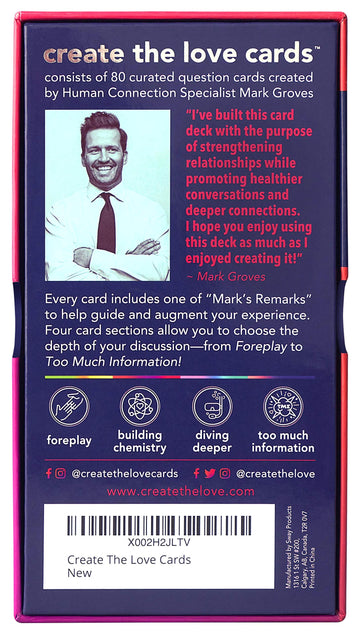 Create The Love Couples Card Game - Dating & Relationship Starters, Cardstock, Clear, Model CTL-001