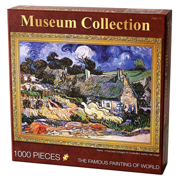Moruska Thatched Cottages At Cordeville By Vincent Van Gogh Jigsaw Puzzle 1000 Piece Museum Collection Famous Painting Art Puzzles For Adults