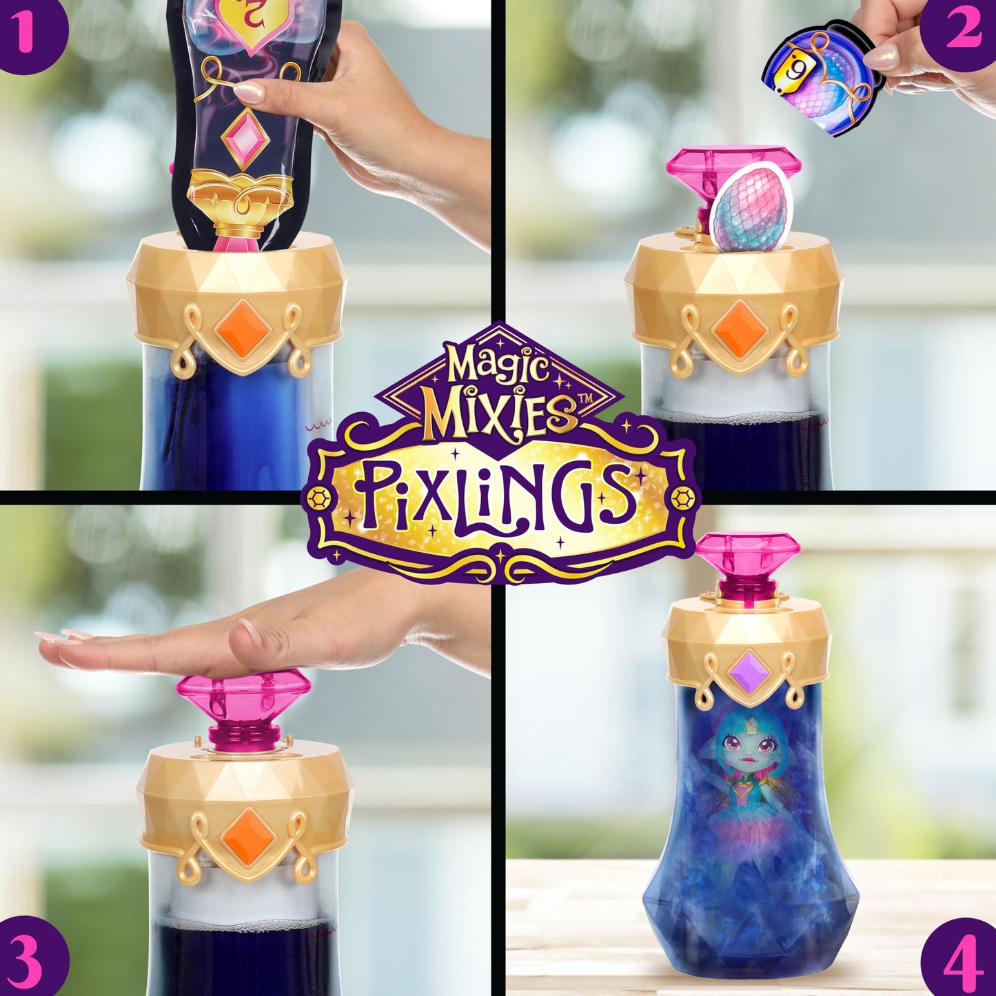 Magic Mixies Amber Dragon. Magically Reveal A 6.5' Pixling Doll Inside A Potion Bottle. Mix A Magic Potion To Create Your Pixling