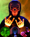 Sumind Halloween LED Mask Scary LED Skeleton Mask Purge Hacker Mask Glow in The Dark Mask for Halloween Costume Party(Orange)