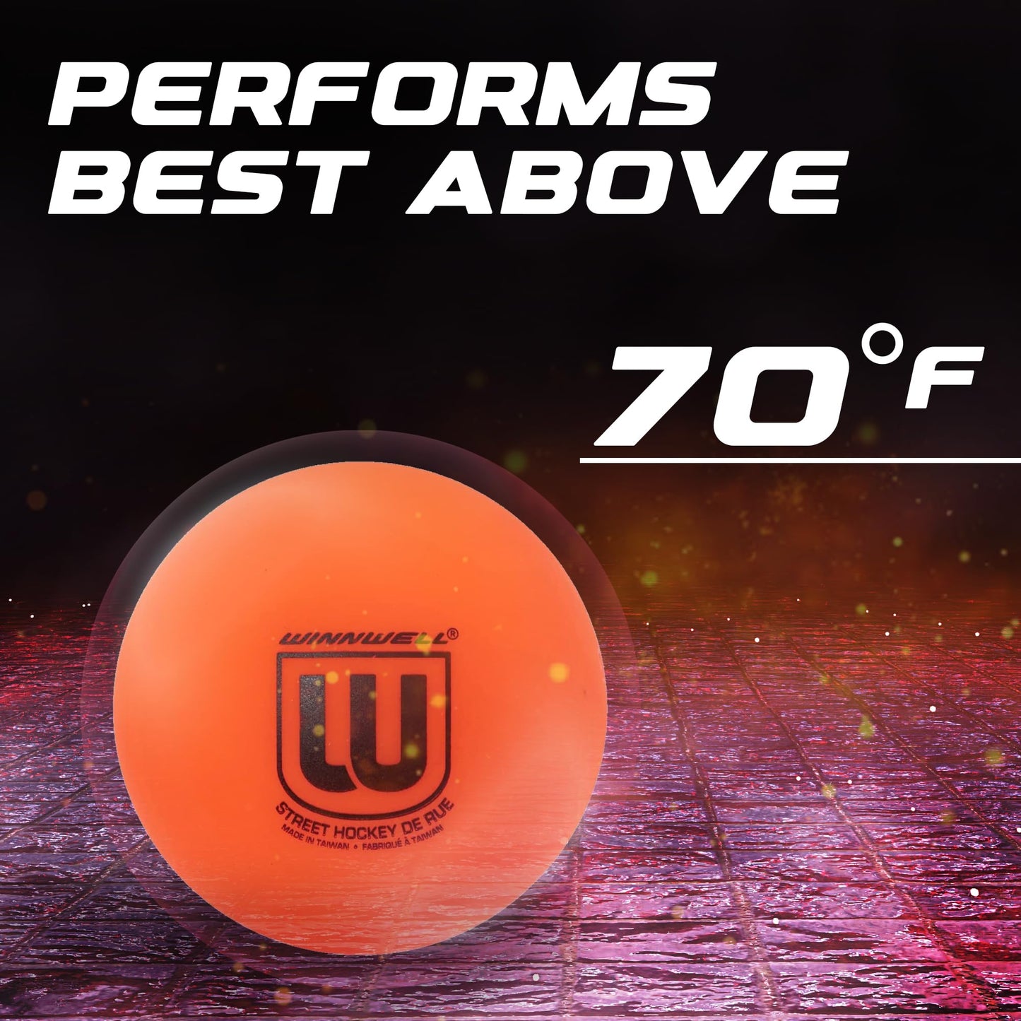 Winnwell Sports Street Hockey Balls - Indoor & Outdoor Balls with Storage Bag - Hockey Gear Ideal for Field Road Or Street Hockey Games - 65mm & 50 Gram Weight