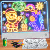 Rechargeable LED Drawing Board for Kids with 7 Colors, Magnetic LED Note Lumi Board with 4 Magnets and Invisible Stand, Light up