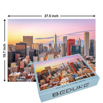 Beduke Jigsaw Puzzles For Adults 1000 Pieces Precise Interlocking Chicago 1000 Piece Puzzle Thick Sturdy Family Game Age 14+