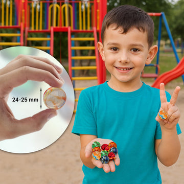 ARSUK Large Glass Shooter Marbles for Decoration 25mm/1 inch 10pcs Assorted Colour Marble Game Marble Run Accessories Learning and Recreational Sports & Outdoor Play (10pcs Handmade Marbles)