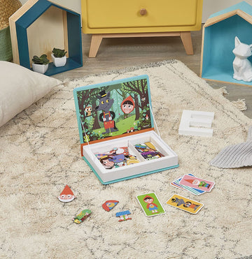 JANOD - MagnetiBook Story Book - 40-Piece Magnetic Educational Set - Encourages Motor Skills and Imagination - Suitable for Age
