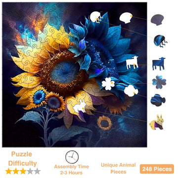 Wooden Puzzle For Adults, 248 Piece Unique Animal Shaped Wooden Jigsaw Puzzles, Wooden Puzzle Adults Family Game Gift For Adults