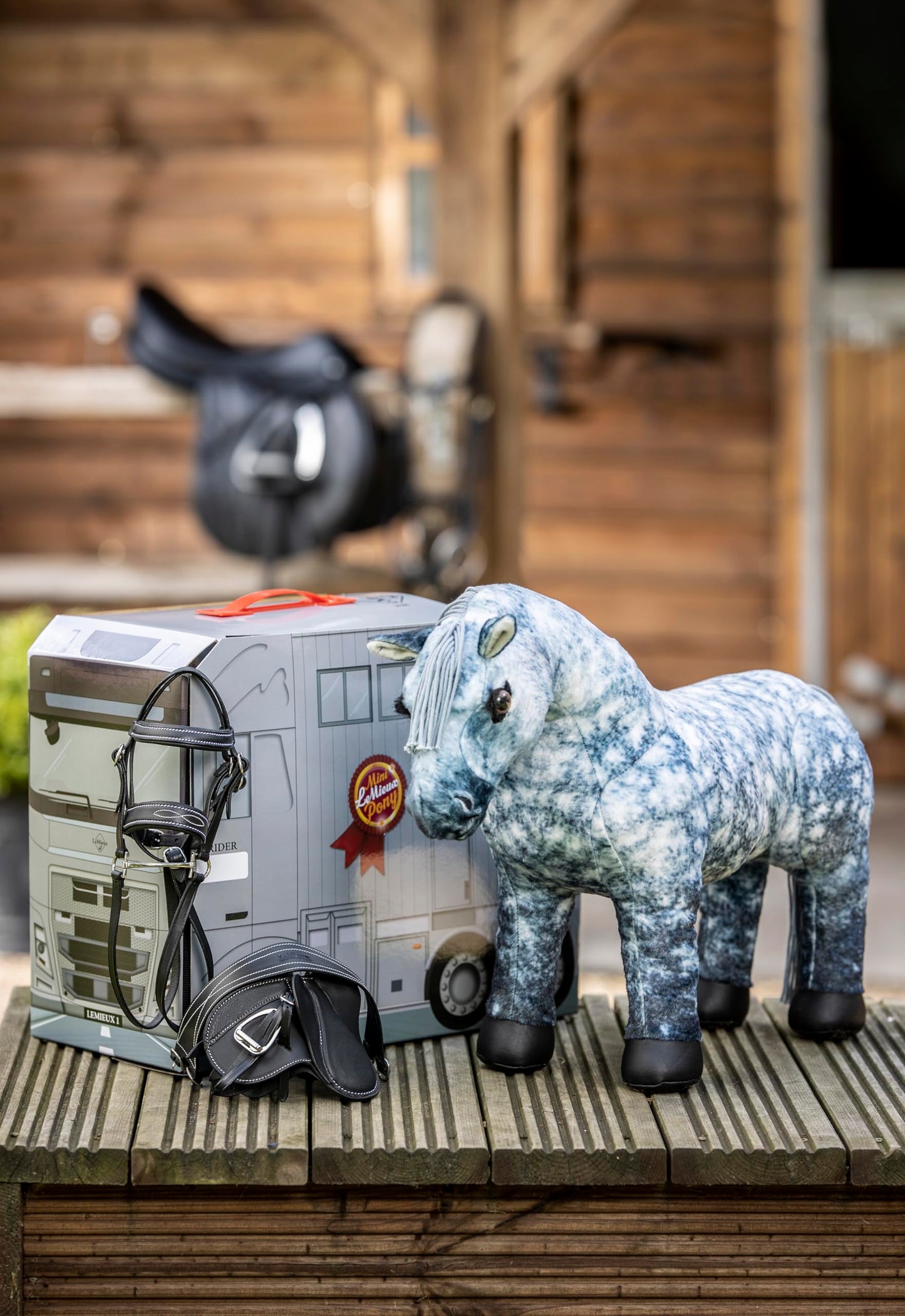 Lemieux Toy Pony Sam For Kids - Dapple Grey - Soft Coat - Flexible - Pretend Play - Stuffed Animal Horse - Gift For Kids - Suita