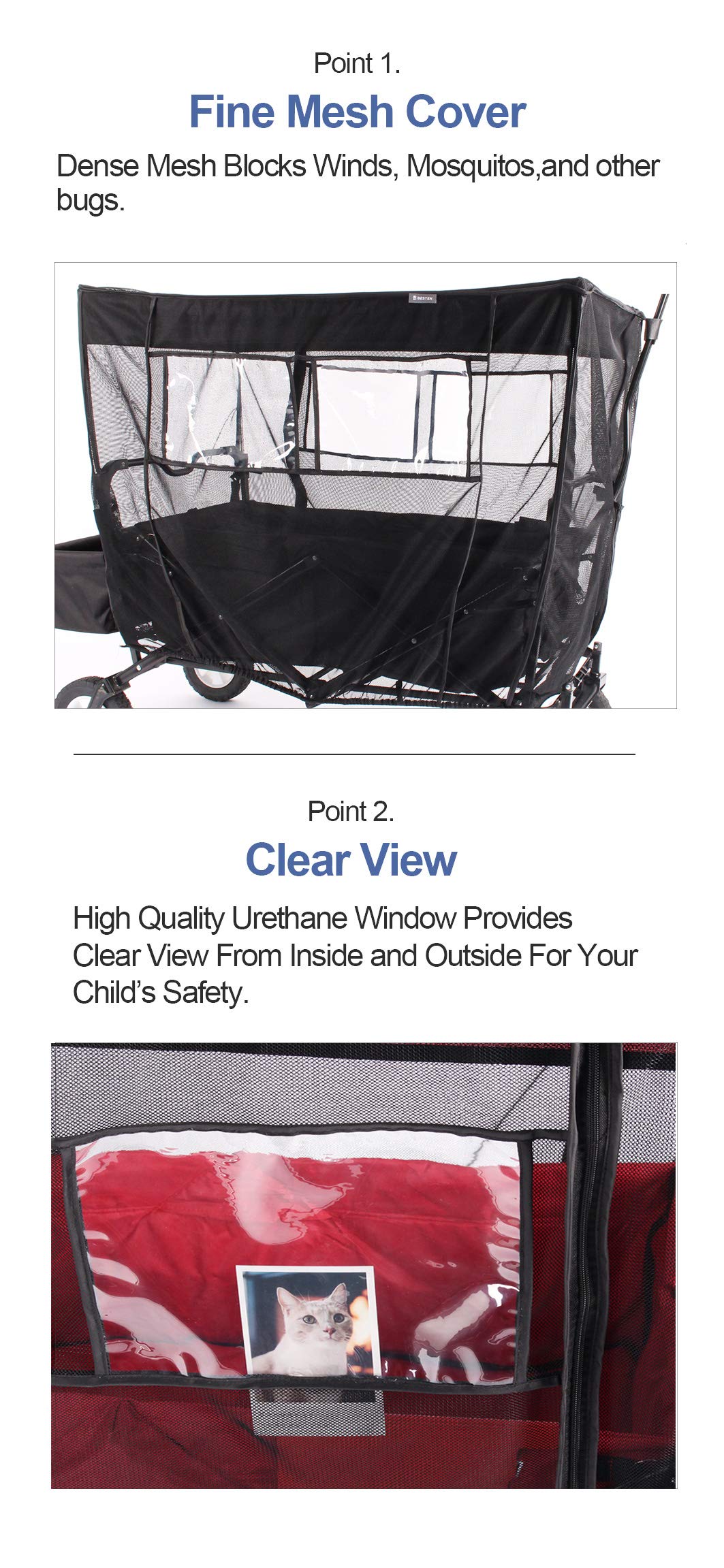 Mosquito Net For Kid'S Wagon Bug Cover Insect Netting For Baby (No Wagon Included)