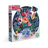 eeBoo 500 Piece Round Jigsaw Puzzle - Still Life with Flowers, Glossy Cardboard, 1 Count, Minimal Puzzle Dust
