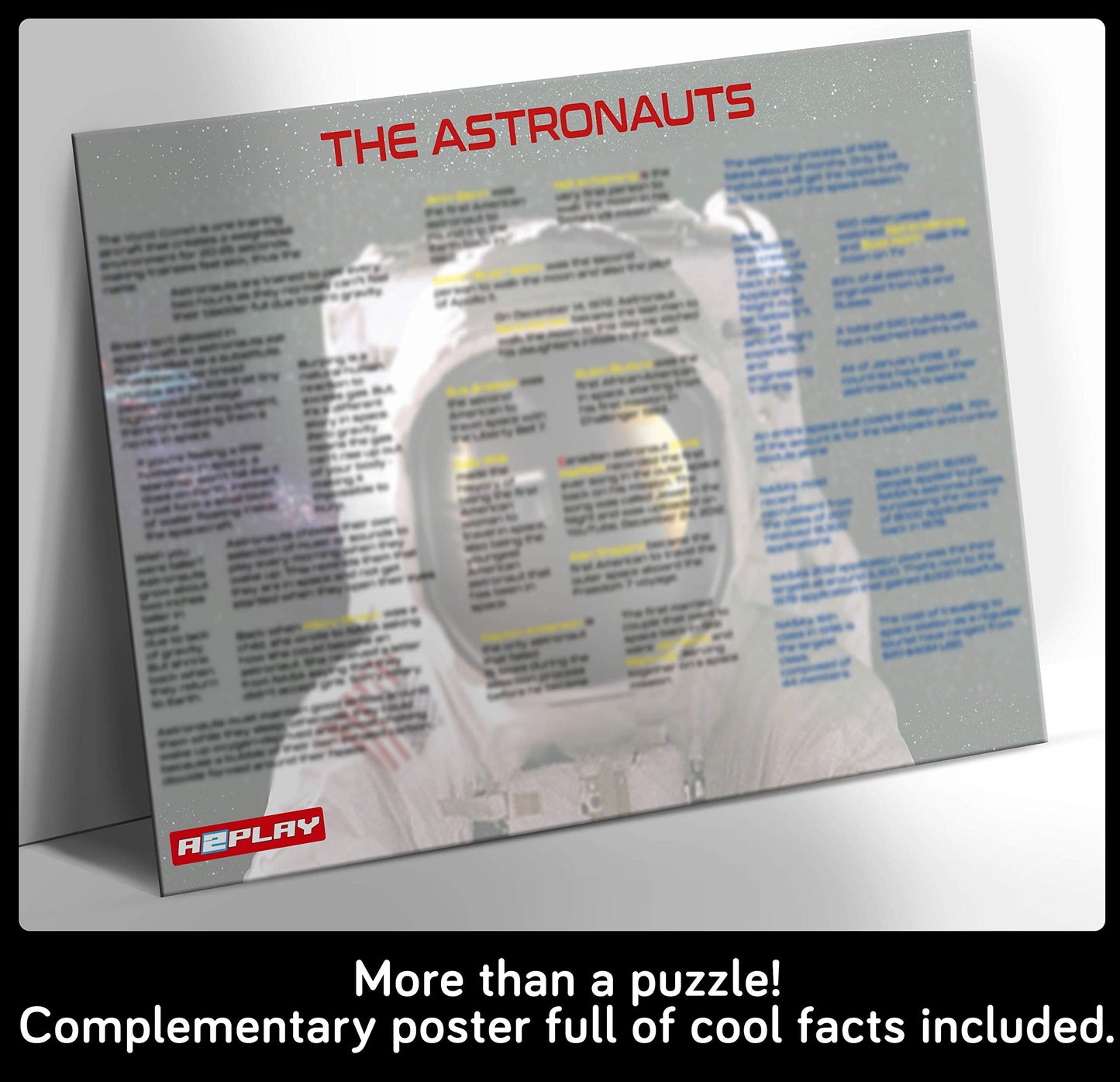 A2Play Space Jigsaw Puzzles For Adults 1000 Pieces, Planets In Space 1000 Piece Puzzle For Adults & Bonus Space Fact Poster, Challenging, Astronaut Outer Space Toys, 27.5 X 19.7 In