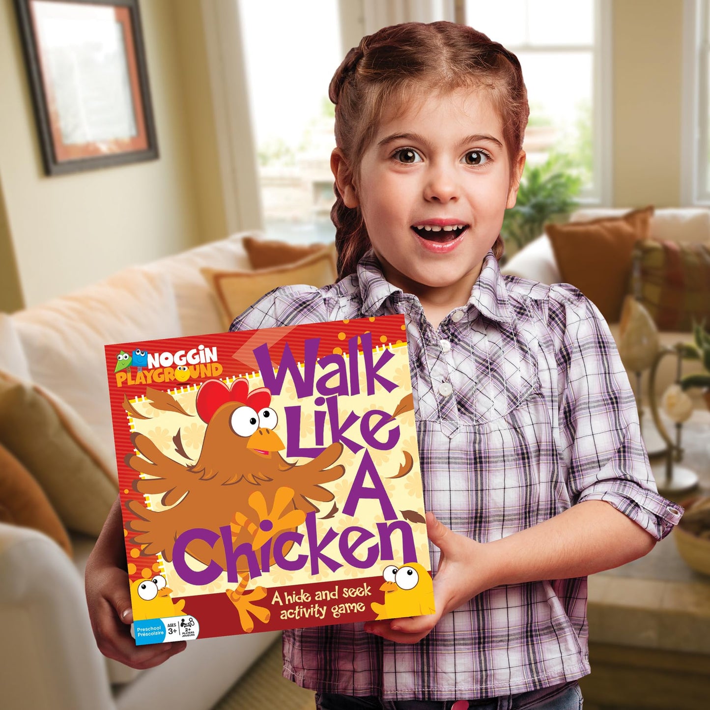 Outset Media Walk Like A Chicken Game - Preschool Role-Playing Activity, Multicolor, Ages 3+, 2+ Players