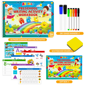 Handwriting Practice Book For Kids, Toddler Preschool Learning Activity For 3 4 5 Year Old, Kindergarten Educational Toys, Montessori Toys Learn Number Letters/ Shapes/ Animal/ Sight Words Workbook