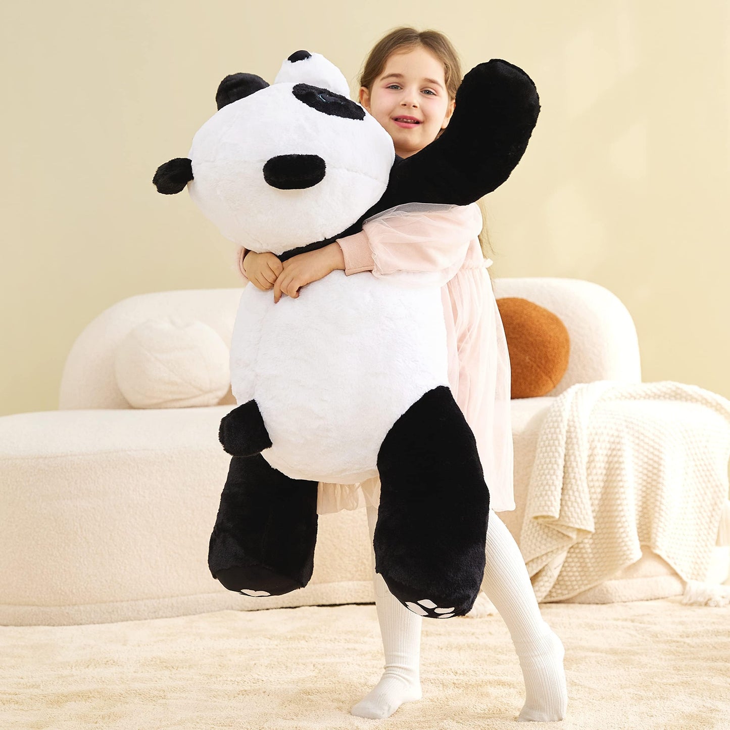 Ikasa Giant Panda Stuffed Animal Plush Toy,30' Large Cute Jumbo Soft Toys,Huge Big Size Plushy Fluffy Fat Oversized Plushie,Gifts For Kids Girls