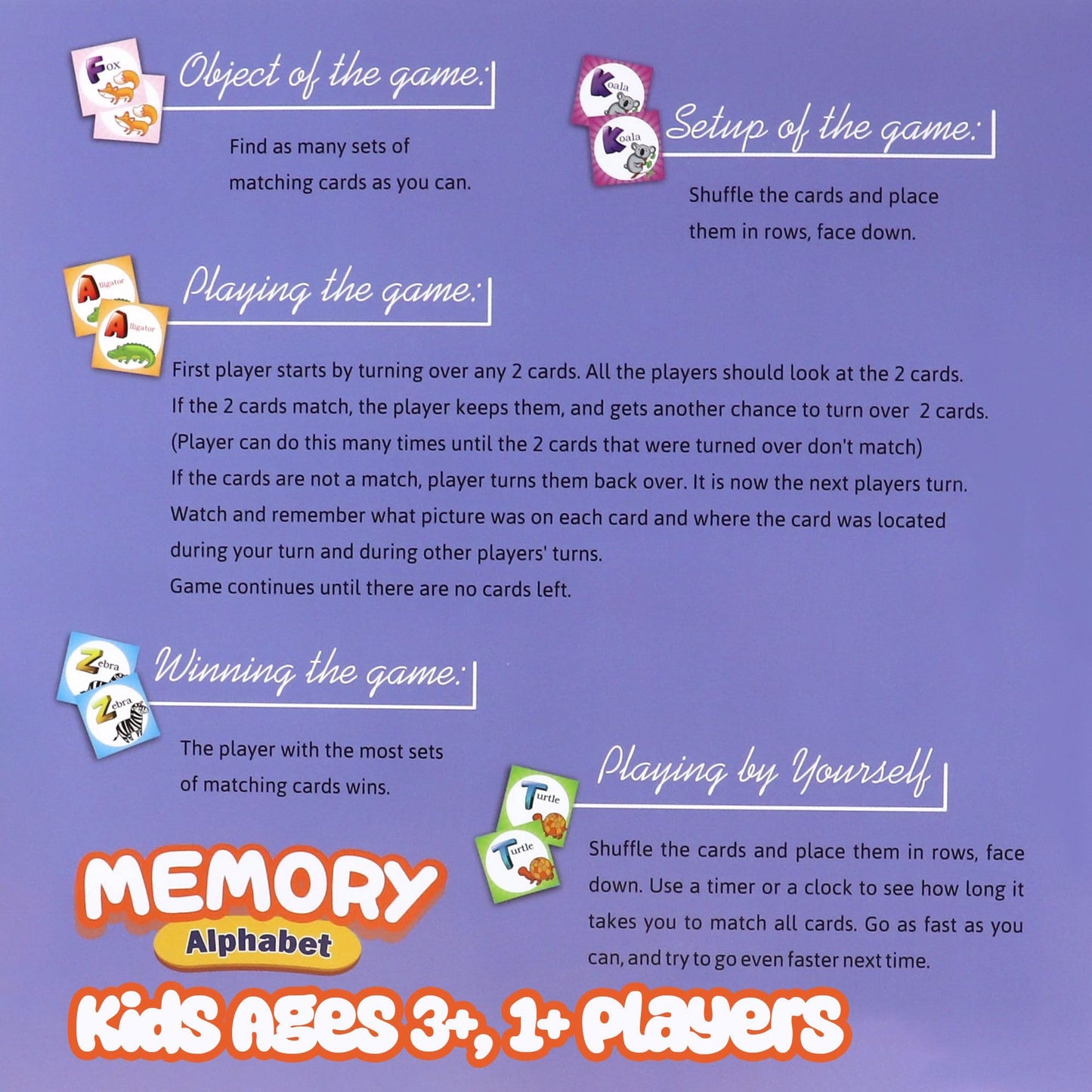 Point Games Adorable Memory Match Game (Alphabet Memory Match Game)