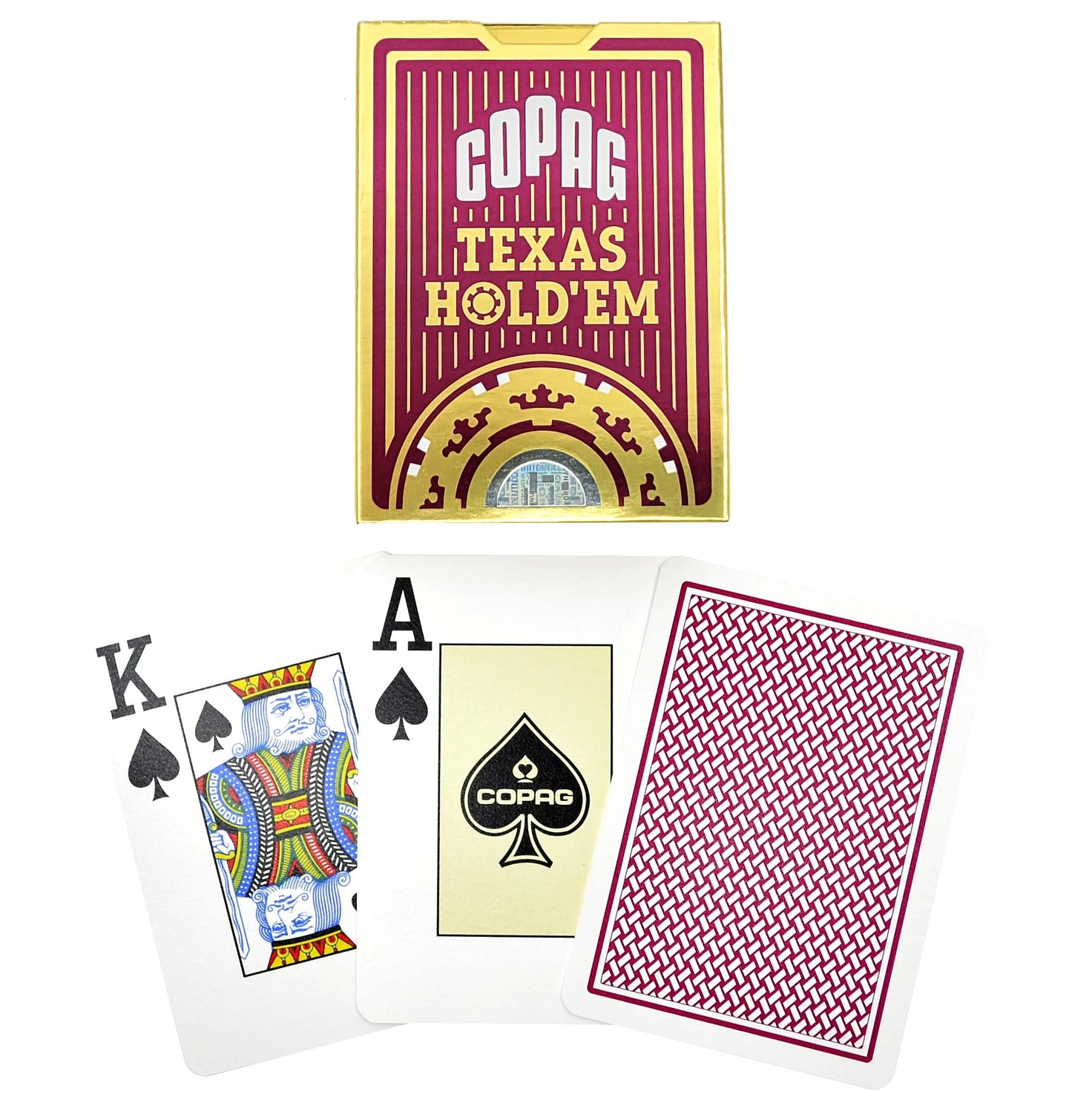 Copag Poker Size Jumbo Index Texas Hold'Em Playing Cards Single Deck (Red)