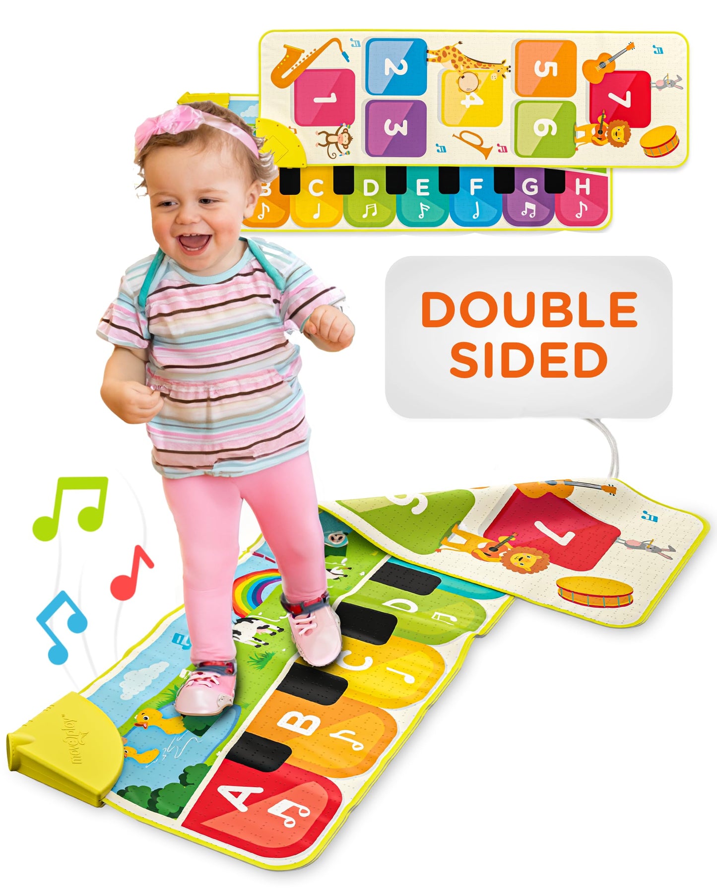 Move2Play, Double Sided Piano Mat | 50+ Sounds & Songs | 1, 2, 3, 4+ Year Old Gift & Birthday Present | Baby, Toddler, Boy, & Girl Age 12, 18, 24+ Month Old