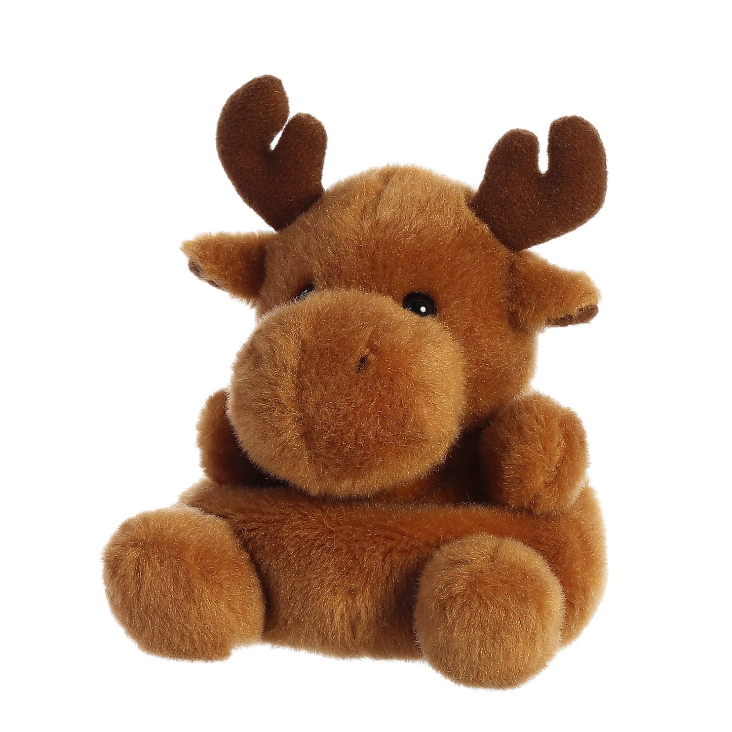 Aurora Adorable Palm Pals Cinnamon Moose Stuffed Animal - Mini 4.5" Brown Plush Toy for Kids & Collectors - Model 99132