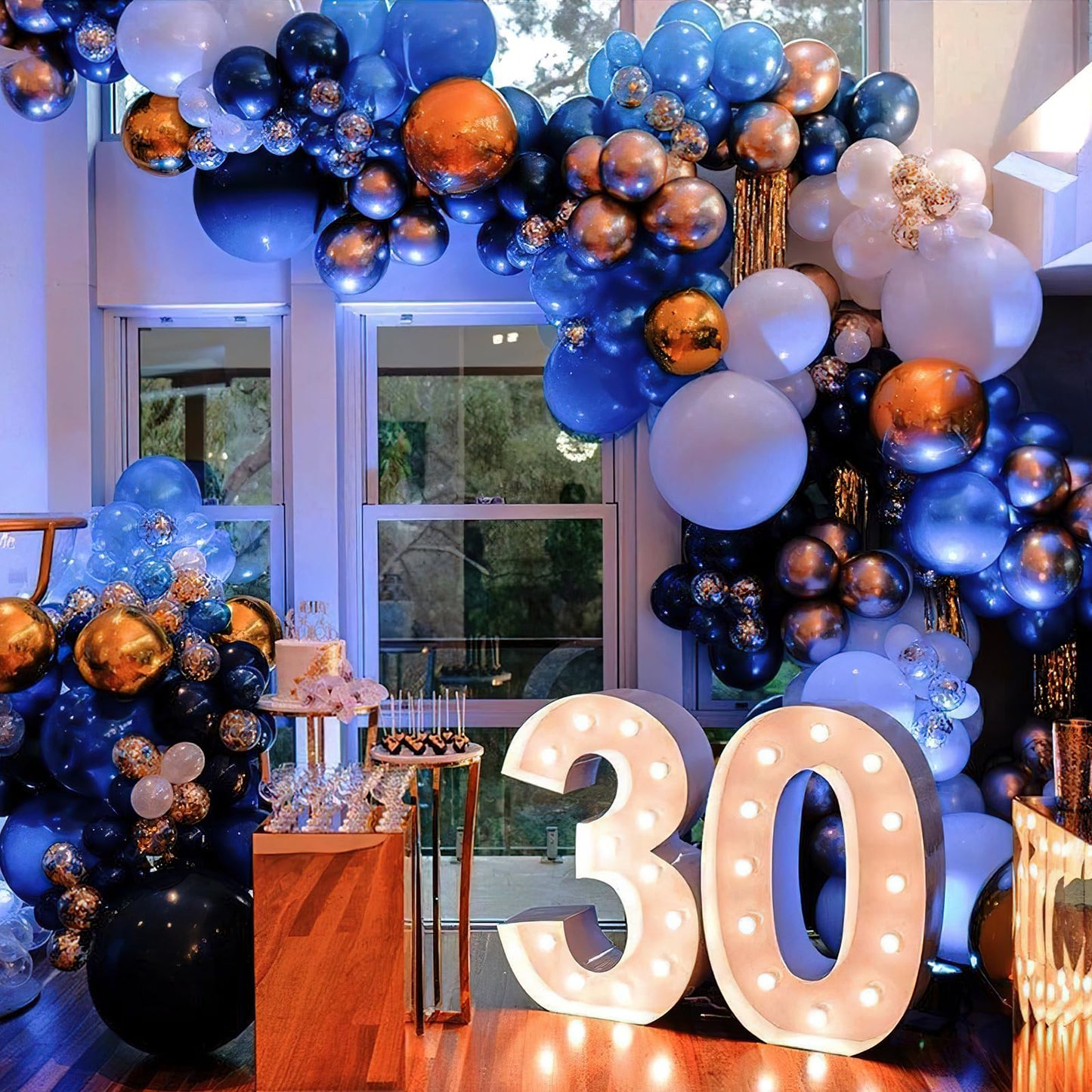 Partywoo Blue And Silver Balloons, 100 Pcs Metallic Blue And Metallic Silver Balloons Different Sizes Pack Of 18 Inch 12 Inch 10 Inch 5 Inch For Balloon Garland Or Balloon Arch As Party Decorations